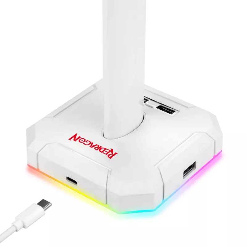 Redragon Scepter PRO HA300-W Gaming Headset Stand with RGB Lighting, White