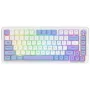 Redragon Ucal Max K673WBP-RGB-MAX Tri-Mode mechaninė klaviatūra 75% 82 klavišų, karšto keitimo, gasket mount, PBT klavišai, RGB, balta/juoda/violetinė