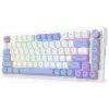 Redragon Ucal Max K673WBP-RGB-MAX Tri-Mode mechaninė klaviatūra 75% 82 klavišų, karšto keitimo, gasket mount, PBT klavišai, RGB, balta/juoda/violetinė