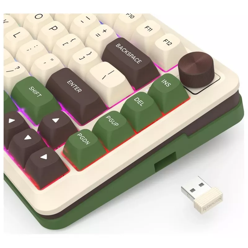 Redragon K681CGC-RGB-PRO Cyrus 65% Tri-Mode mechaninė klaviatūra, Hot-Swappable, Red jungikliai, RGB, juoda