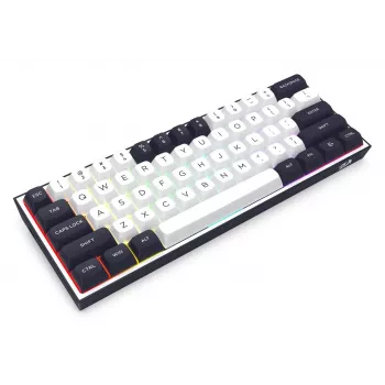 Redragon ALCOR QMK K717WB-RGB-PRO mechaninė klaviatūra, 75% išdėstymas, tri-režimė, karštai keičiama, balta/juoda