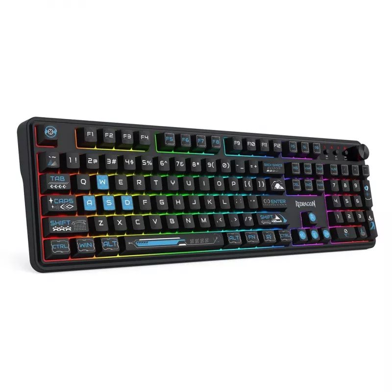 Redragon Volcano K526BB-WL belaidė membraninė žaidimų klaviatūra, su apšvietimu, juoda