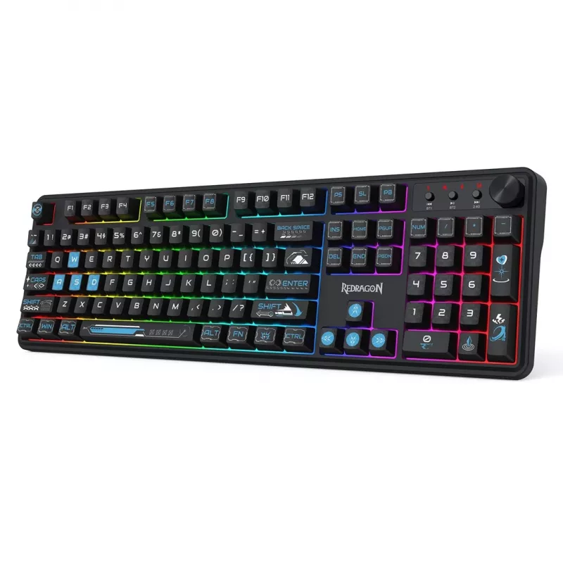 Redragon Volcano K526BB-WL belaidė membraninė žaidimų klaviatūra, su apšvietimu, juoda