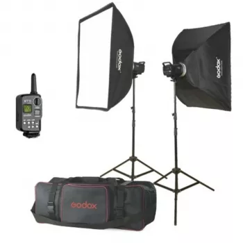 Godox M200-F Studijos blykstės rinkinys 2x200Ws su softboxais ir stovais