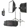 Godox M200-F Studijos blykstės rinkinys 2x200Ws su softboxais ir stovais