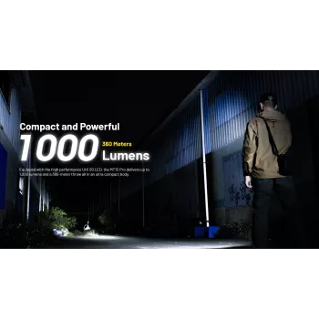 Nitecore MT1C PRO žibintuvėlis 600 liumenų CREE XP-L HD V6 juodas