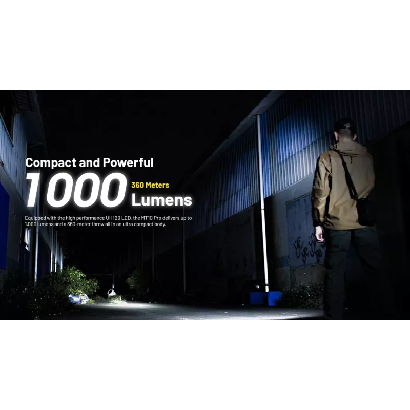 Nitecore MT1C PRO žibintuvėlis 600 liumenų CREE XP-L HD V6 juodas