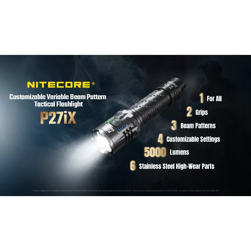 Nitecore P27iX 5000 liumenų taktinis žibintuvėlis