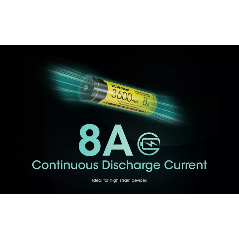 Nitecore NL1836HP 3600mAh 18650 Li-ion Button Top Battery
