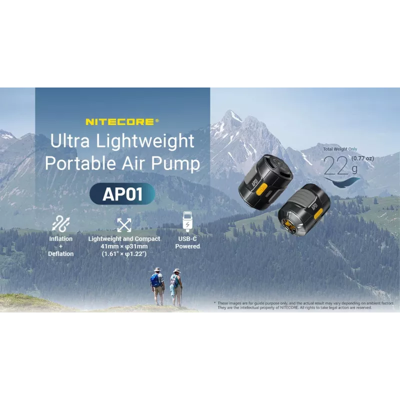 Nitecore AP01 elektrinis oro siurblys 120 PSI 3000 mAh USB-C