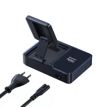 Baseus Nomos NH21 Qi2 160W 5-in-1 belaidė įkrovimo stotelė su ištraukiamu kabeliu – juoda