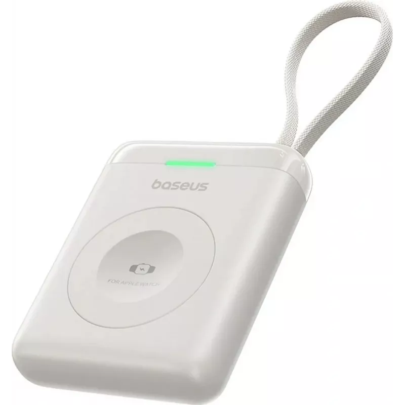 “Baseus EnerFill FW11 5W Power Bank, skirta Apple Watch, su įmontuotu kabeliu - balta”