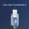 ORICO Thunderbolt 4 kabelis USB-C 40 Gbps 8K60Hz PD 100W 2m Juodas