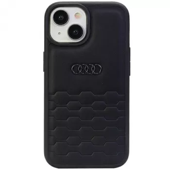Audi GT Synthetic Leather Hard Case, skirta iPhone 15 Plus / 14 Plus 6,7 inch - Juoda
