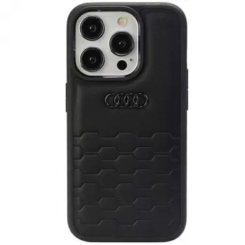 Audi GT Synthetic Leather Hard Case, skirta Apple iPhone 15 Pro Max 6,7 inch, juoda