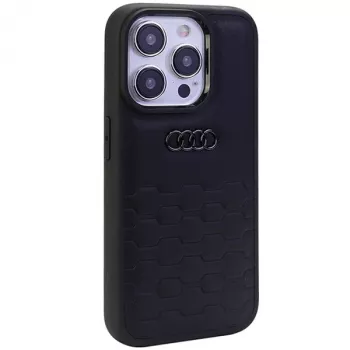 Audi GT Synthetic Leather Hard Case, skirta Apple iPhone 15 Pro Max 6,7 inch, juoda
