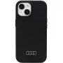 Audi Silicone Case, skirta iPhone 15 Plus / 14 Plus 6,7 inch, juoda, kietas dėklas AU-LSRIP15M-Q3/D1-BK