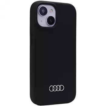 Audi Silicone Case, skirta iPhone 15 Plus / 14 Plus 6,7 inch, juoda, kietas dėklas AU-LSRIP15M-Q3/D1-BK