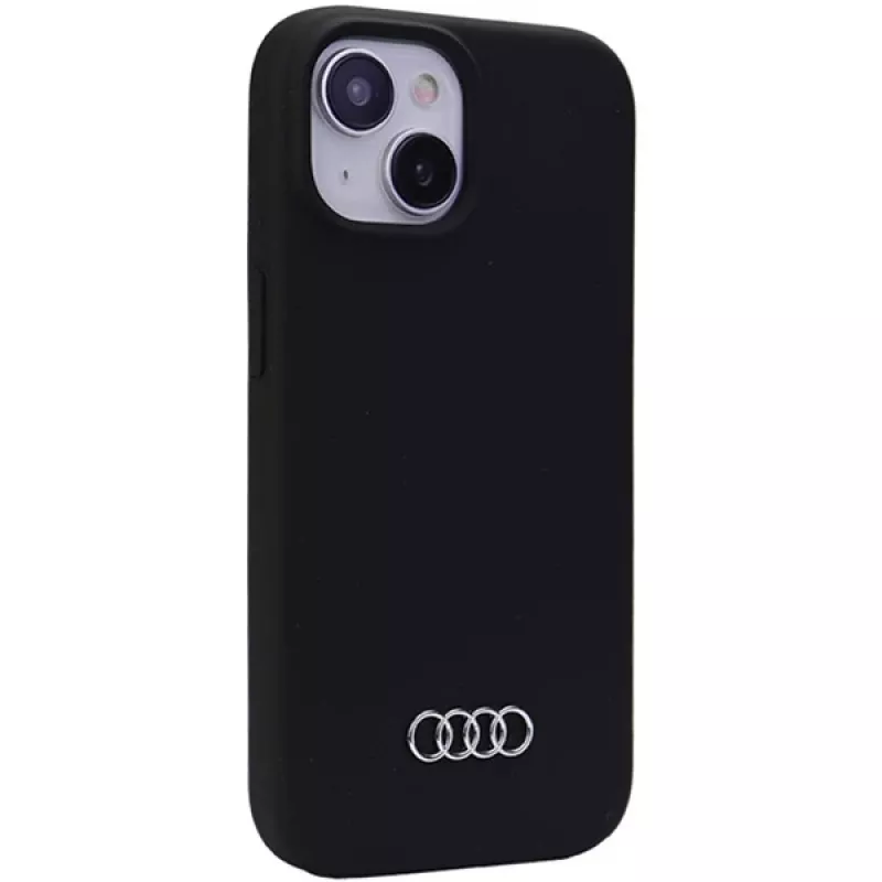 Audi Silicone Case, skirta iPhone 15 Plus / 14 Plus 6,7 inch, juoda, kietas dėklas AU-LSRIP15M-Q3/D1-BK