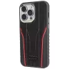 Audi Genuine Leather MagSafe iPhone 14 Pro 6.1 Black-Red Hardcase AU-TPUPCMIP14P-R8/D3-RD