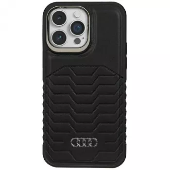 Audi Synthetic Leather MagSafe Hard Case, skirta Apple iPhone 14 Pro Max 6.7 inch, juoda