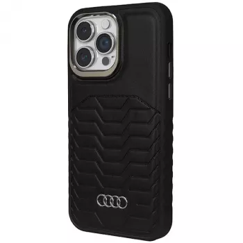 Audi Synthetic Leather MagSafe Hard Case, skirta Apple iPhone 14 Pro Max 6.7 inch, juoda