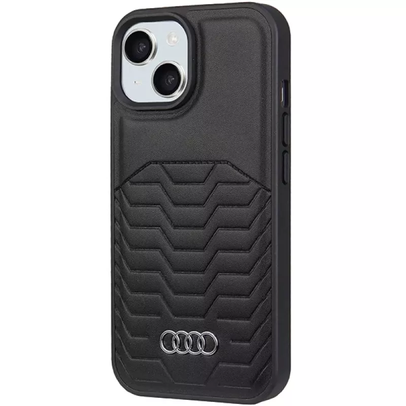 Audi Synthetic Leather MagSafe Hard Case for iPhone 15 Plus / 14 Plus 6.7 inch - Black