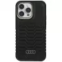 AUDI Synthetic Leather MagSafe Hard Case, skirta Apple iPhone 15 Pro Max 6,7 inch – juoda