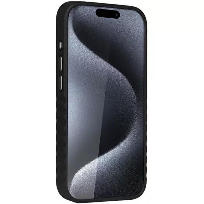 AUDI Synthetic Leather MagSafe Hard Case, skirta Apple iPhone 15 Pro Max 6,7 inch – juoda