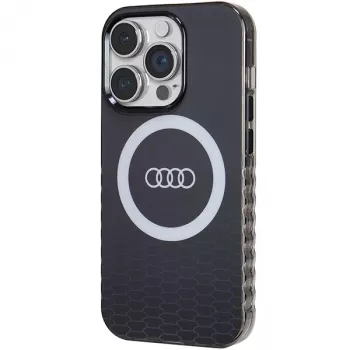 Audi IML Big Logo MagSafe Case, skirta iPhone 14 Pro 6.1 inch juoda, kietas dėklas
