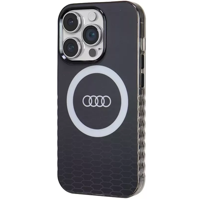 Audi IML Big Logo MagSafe Case, skirta iPhone 14 Pro 6.1 inch juoda, kietas dėklas