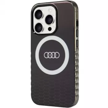 Audi IML Big Logo MagSafe dėklas, skirtas iPhone 15 Pro 6.1 inch juodas, kietas dėklas