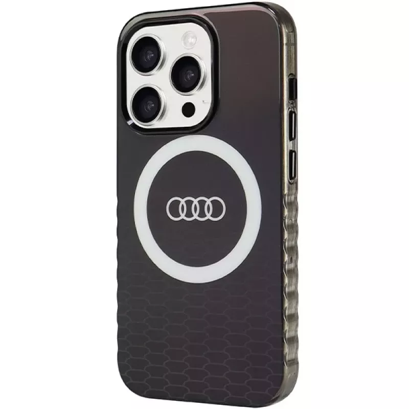 Audi IML Big Logo MagSafe dėklas, skirtas iPhone 15 Pro 6.1 inch juodas, kietas dėklas
