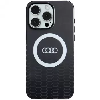 Audi IML Big Logo MagSafe dėklas, skirtas iPhone 15 Pro Max 6,7 inch juodas, kietas dėklas