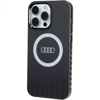 Audi IML Big Logo MagSafe dėklas, skirtas iPhone 15 Pro Max 6,7 inch juodas, kietas dėklas