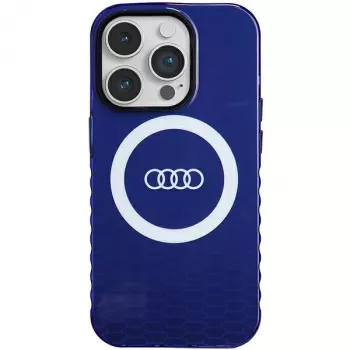 Audi IML Big Logo MagSafe Dėklas, skirtas iPhone 14 Pro 6.1, tamsiai mėlynas, kietas dėklas AU-IMLMIP14P-Q5/D2-BE