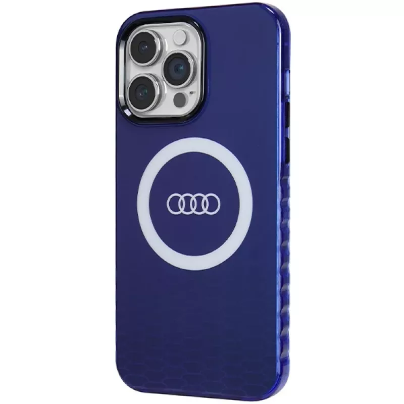 Audi IML Big Logo MagSafe Case, iPhone 14 Pro Max 6,7 inch, Navy Blue, Hardcase