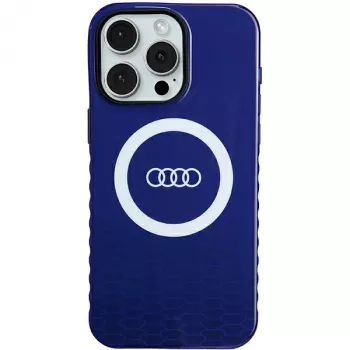 Audi IML Big Logo MagSafe Dėklas, skirtas iPhone 15 Pro Max 6.7, tamsiai mėlynas, kietas dėklas AU-IMLMIP15PM-Q5/D2-BE