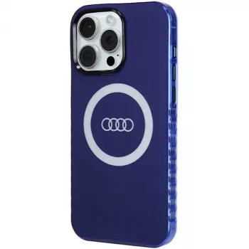 Audi IML Big Logo MagSafe Dėklas, skirtas iPhone 15 Pro Max 6.7, tamsiai mėlynas, kietas dėklas AU-IMLMIP15PM-Q5/D2-BE