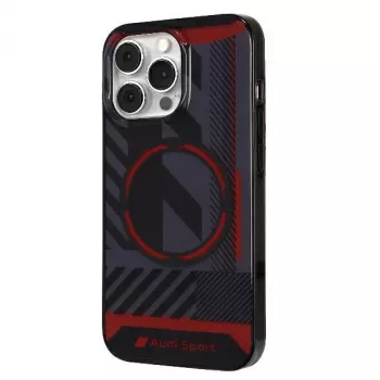 Audi IML Sport MagSafe dėklas, skirtas iPhone 13 Pro Max 6,7 inch juodas, kietas dėklas