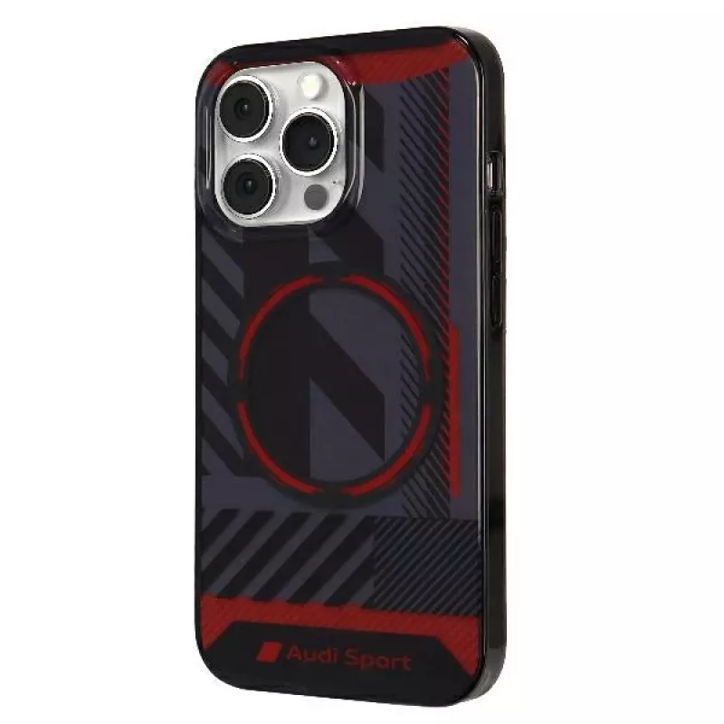 Audi IML Sport MagSafe dėklas, skirtas iPhone 13 Pro Max 6,7 inch juodas, kietas dėklas