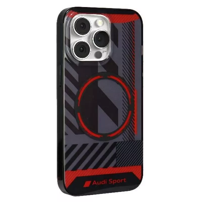 Audi IML Sport MagSafe dėklas, skirtas iPhone 13 Pro Max 6,7 inch juodas, kietas dėklas