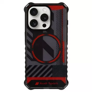 Audi IML Sport MagSafe Dėklas iPhone 15 Pro 6.1 Juodas Kietas Dėklas