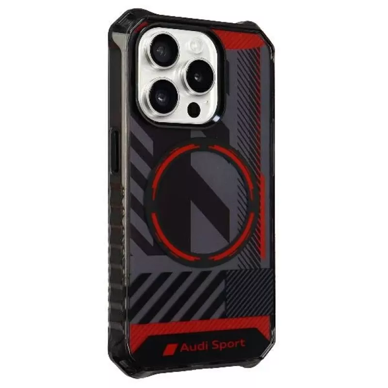 Audi IML Sport MagSafe Dėklas iPhone 15 Pro 6.1 Juodas Kietas Dėklas