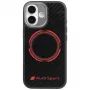 Audi RSQ Carbon Fiber Sport Red Circle MagSafe Case, iPhone 17, juoda