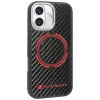 Audi RSQ Carbon Fiber Sport Red Circle MagSafe Case, iPhone 17, juoda