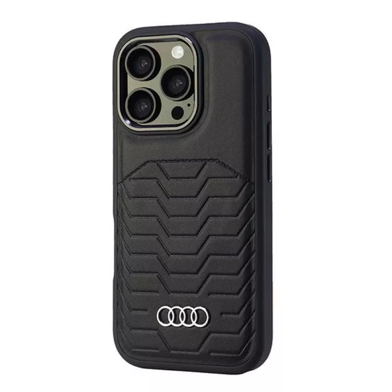 Audi Synthetic Leather MagSafe iPhone 16 Pro 6.3 Black Hardcase
