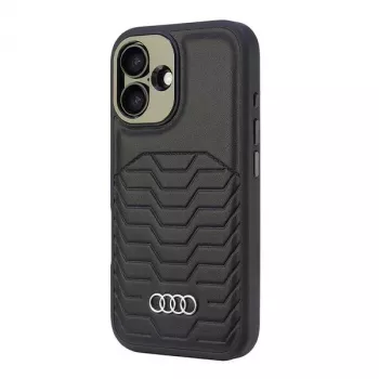 Audi Synthetic Leather MagSafe Hard Case, skirta Apple iPhone 16 Plus 6,7 inch - juoda