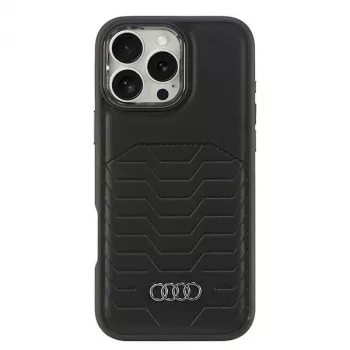 AUDI Synthetic Leather MagSafe Hard Case, skirta iPhone 16 Pro Max 6,9 inch (juoda) | Kur.lt