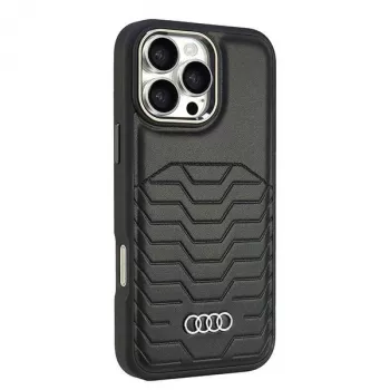 AUDI Synthetic Leather MagSafe Hard Case, skirta iPhone 16 Pro Max 6,9 inch (juoda) | Kur.lt
